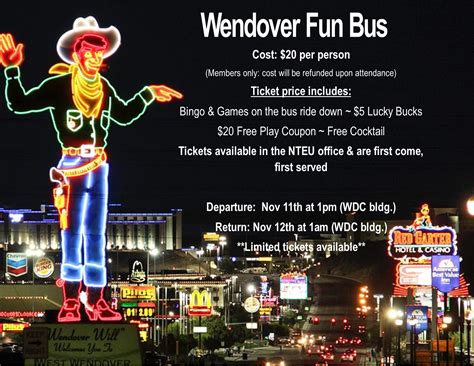 wendover bus tours  Wendover Nugget Wendover’s finest place to stay and play; Red Garter Wendover’s newest place to stay and play; Casino